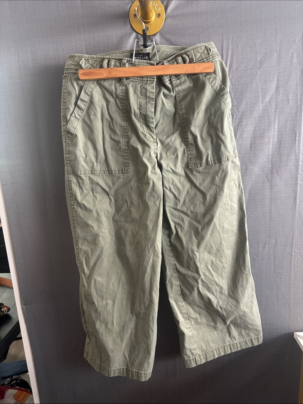 White House Black Market Olive Wide-Leg Jeans